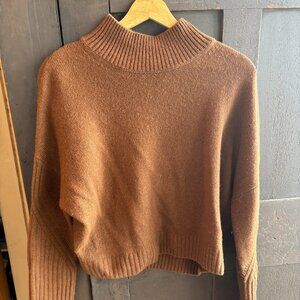 Beautiful All Saints Cashmere Mock Neck Cropped Sweater